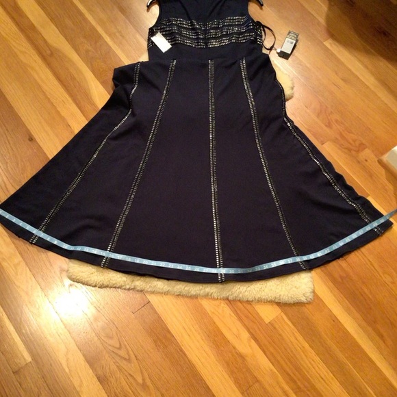 Tadashi Shoji boat neck silver threaded gown - Picture 13 of 14